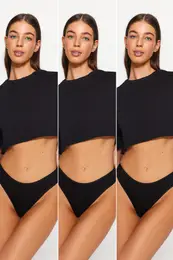 3-Pack Black Cotton Classic Knitted Briefs