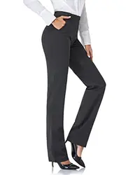Tapata Damen 71cm/76cm/81cm/86cm Gerade Stretch-Hose mit Taschen Für Büro Geschäft Alltag, Tall/Lang/Regulär/Petite Hose 76cm, Holzkohle, M
