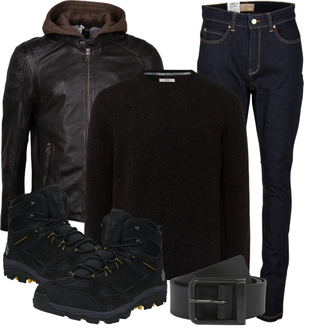Winter Outfits 80er mit Schwarz/Grau Ledergürtel/Frauengürtel Ohne Schnalle/Breiter Gürtel/Klassische Gürtel/Casual Gürtel levi's ® "Outfit für den Winter"Look: Retro, 80er, Classic, Metal, Seriöse, Unisex, Premium