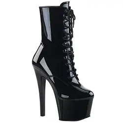 Higher-Heels PleaserUSA Plateau Stiefel Sky-1020 Lack schwarz Gr.37