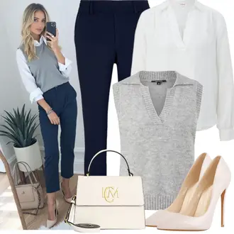 Lack Outfit mit Rosa/Weiß/Beige/Rot Bequemer Pump/High Heel/Hochfrontpump MissHeel "Business Look"Look: Stil, Lack, Classic, Elegant, Burlesque, Old Money, Edel, Nahtlos, Schön