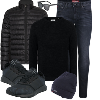 Winter Outfits 80er mit Grau/Schwarz/Dunkelgrau Sonnenbrille Kapten & Son "Winterliches Freizeit Outfit"Look: Lack, Retro, 80er, Schön, Smart Casual, Coole, Classic