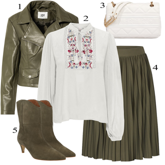 tenues avec Vert foncé 90s Jupe/Jupe Froissée/Jupe Italienne/Jupe au Longeur Genou/Jupe mi-longue/Jupe Moderne/Jupe Plissée Courte/Jupe à Nouer About You "tenues parfaite"