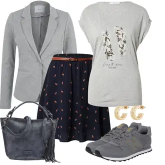 Outfit mit Dunkelblau/Rot/Lila Short Große Größe/Bluse und Tunika/90er Rock/A Linien Rock/Christlicher Rock/College Rock/Moderne Rock/Bedruckter Rock/Rock Zum Binden/Unisex Rock/Winterröcke About You "Outfit für den Frühling"