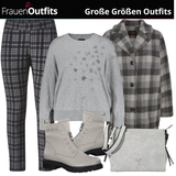 Strick in großen Größen und wasserdichte Stiefel kombinieren image