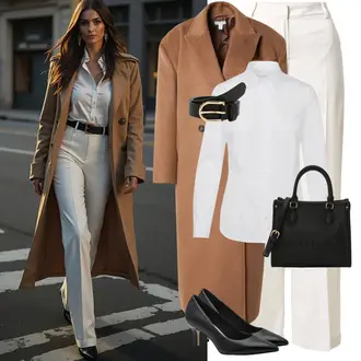 Outfit s Černá Ležérní pásek/Kožený Pásek/Klasické Pásky/Pásek bez Přezky/Široký Opasek About You "Elegantní zimní outfit"