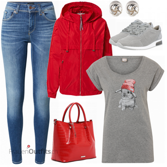 Outfit mit Grau Sneaker Ara "Bunny Freizeitoutfit"