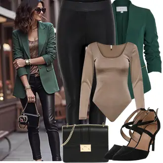 Tapered Outfit sa Crna Tajice Velika Veličina Only "Proljetni Outfit"