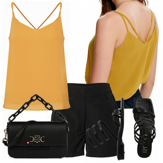 Outfit mit Schwarz Schuh Sandalen river island "Schöner Sommer Look"
