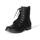 Amazon Essentials Damen Kampfstiefel mit Schnürung, Schwarz, 39.5 EU