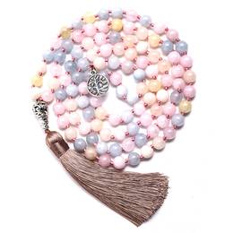 8mm Morganite 108 Mala Beads Necklace