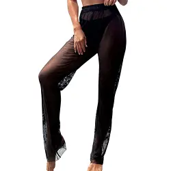 Bikini Hose Damen Lange Hosen Transparente Hose Bikinihose Strandhose Beachwear, durchsichtige Hose, Bikini Cover Up Weite Bikini Beinhosen, Oceanside Swimming Party