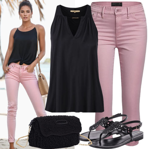 Comment poter Noir/Beige Sandales Sandale À Bride/Sandale Romaine/Sandale Dianette/Sandale Confortable/Sandale à Bride T/Sandale à Fermeture Velcro About You avec Rose Jeans Capri/Veste en Cuir/Jean Motard/Jean Push-up/Jean Taille Basse/Jeans Femme Longueur 7/8/Bottine Cheville/Jean Taille Haute/Chaussures en Cuir/Jean Coupe Slim/Jean Court B.young