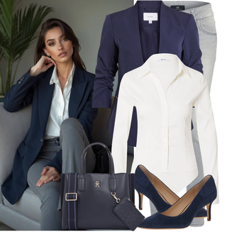 viskóza Outfit sa Bijela/Krem Bluza Veći Broj About You "Lijepi proljetni outfit"