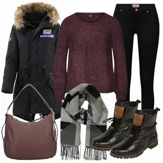 Outfit mit Blau Stiefel Dockers by Gerli "KHUJOWINTER"