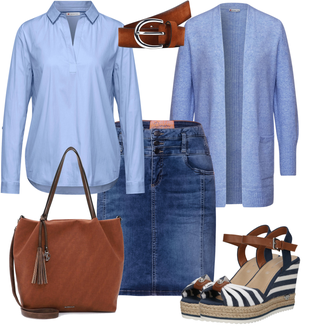 Outfit mit Grau Sandalen Mit Absatz/Plateau Sandale/Plateauschuh/Plateau Halbschuh Tom Tailor "Outfit Für Den Sommer"