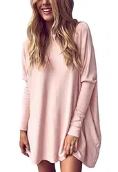 Odosalii Damen Casual Lose Pullover Asymmetrische Fledermaus Sweatshirt Oversized Oberteil Tunika Tops