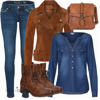 Outfit mit Rot Lederjacke Freaky Nation "Outfit für den Herbst"