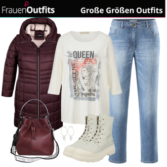Outfit mit Kurzmantel miamoda "Cooler Winterlook für Plus Size"