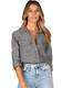 CAMIXA 100% Leinenhemd für Damen, Casual Basic Bluse mit Taschen, Loose Top M Schwarz Melange
