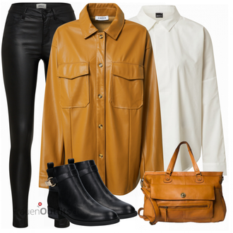 Outfit mit Grau Bluse Gina Tricot "Stylisches Outfit für den Frühling"