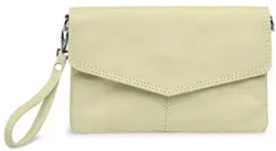 Caspar TA322 Damen Nappaleder Clutch, Farbe:beige