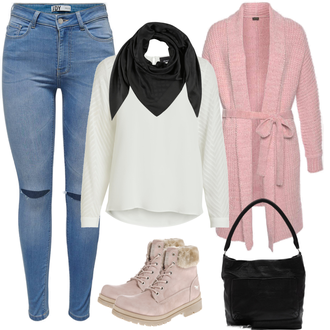 Outfit mit Beige Nachtwäsche & Loungewear Bademantel Lascana "Cooles Freizeitoutfit"