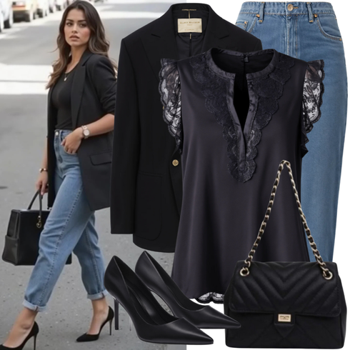 Schwarz Trotteur/Pump Niedriger Absatz/SommerStiefelette/Bequemer Pump/Chelsea Boot/Business-Schuh/Lederschuh/Clog Für Herbst & Winter/Bequemer Schuh ANDREA CONTI kombinieren