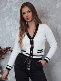 Sweter damski FUZZY rozpinany biay