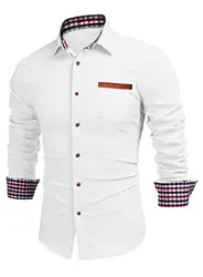 Meilicloth Jeanshemd Herren Cowboy Langarmhemd Denim Shirt Freizeithemd männer Business Casual Western Weiß M