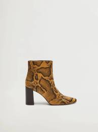Brown ankle boots with snake pattern Caleo