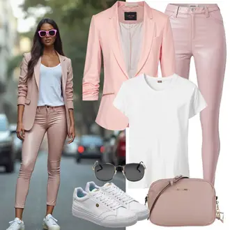 Outfit sa Smeđa/Pink Traperice Ravne Nogavice/Zimska jakna/Traperice Slim Kroja/Traperice s Prorezom/Kožne Cipele/Muška Kožna Jakna/Traperica Niskog Struka/Traperice Standardnog Kroja/Kožna Jakna/High Waist Traperice MAC "Slobodno vrijeme Outfit"