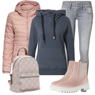 Outfit mit Beige/Grau Stiefel Gabor "Herbst Outfit"