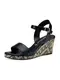 TAMARIS Sandale beige / schwarz