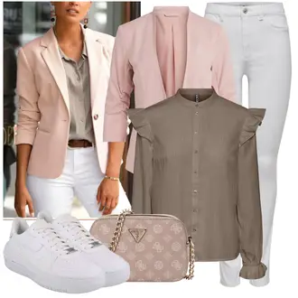 Jeans Outfits mit Rosa Mantel/Anzug Blazerjacke/BlusenBlazer/Boyfriend Blazer/Lässiger Blazer/Lederjacke/Baumwoll ­Blazer/Eleganter Blazer/LongBlazer/KurzBlazer/Lederjacke für Männer/Bluse und Tunika/Bluse Große Größe Vila "Modischer Look für den Herbst"