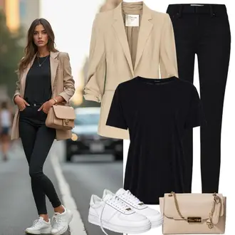 Outfity se stylem Sportovní s Šedá/Bílá Teniska na platformě/Nízká Teniska Puma "Jarní outfit"Look: 90tá léta, Estetika, Bad Taste, Extravagantní, Hip Hop, Skater, Sportovní, Unisex