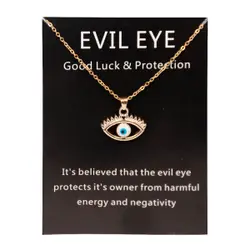 Bixorp Luck Gouden Dames Ketting met Oog -  Evil Eye  - 45/50cm - Cadeau voor Vrouw - Goudkleurig