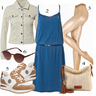Outfit s Šedá Teniska Bugatti "Elegantní letní outfit"