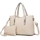 Miss Lulu Henkeltasche Damen Tasche 2 tIg. Shopper Reise Schultertasche,Beige