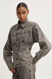 Jeans srajca enska, siva barva, 10909476