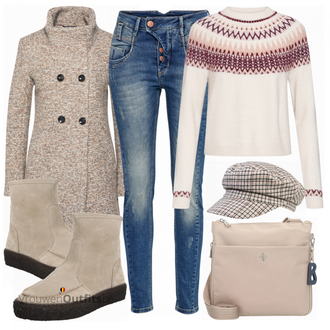 Outfit met blauw Gang "ONLY Trui"