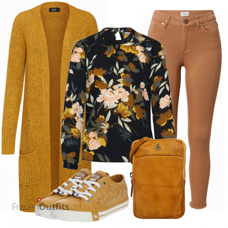 Outfit mit Gelb Strickjacke Only "Toller Look für den Frühling"