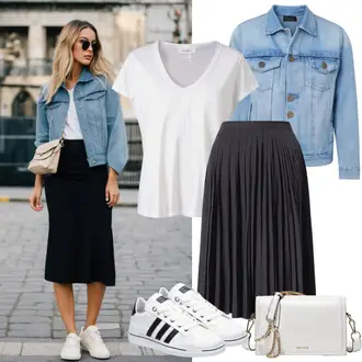 Outfit sa Bijela Obuća Niska Tenisica/Tanka tenisica/Tenisica s platformom/Rupičasta tenisica Puma "Stilski kombinacije za slobodno vrijeme"