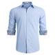 HISDERN Hellblaues Businesshemd Herren floral Langarm Klassischer Kragen Paisley Hochzeit Businesshemd Casual Formal Button Down Regular Fit Hemd