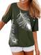 YOINS T-Shirts Damen Kurzarm Sommer Top Schulterfrei Oberteil Damen Off Shoulder Carmen Shirt Feder