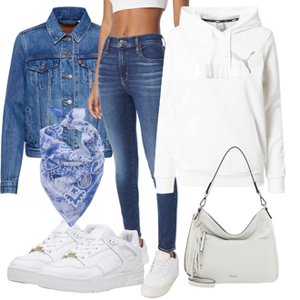 tenues avec Bleu clair Foulard Pull&Bear "Tenue d'automne pour tous les jours"