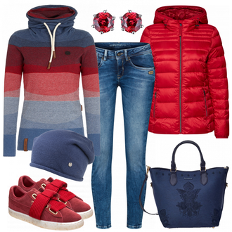 Outfit mit Blau Tasche Desigual "Cherryl"