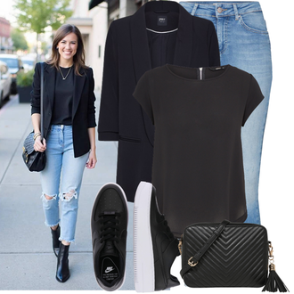 Outfit sa Plava/SvjetloPlava Hlače Jeggings/Traper Tajice/Skinny Hlače Only "Lijepi proljetni outfit"