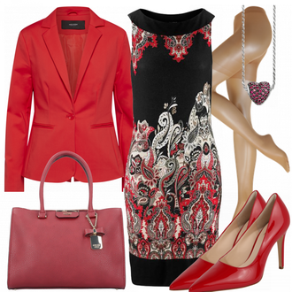 Outfit mit Rot High Heel Högl "LadyLikeBusiness"