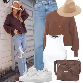 Jeans Outfits Wide Leg Jeans mit Hellblau Jeans mit Schlitz/Vintage Jeans/Lederjacke für Männer/Jeans-Culotte Only "Perfekt für den Frühling"